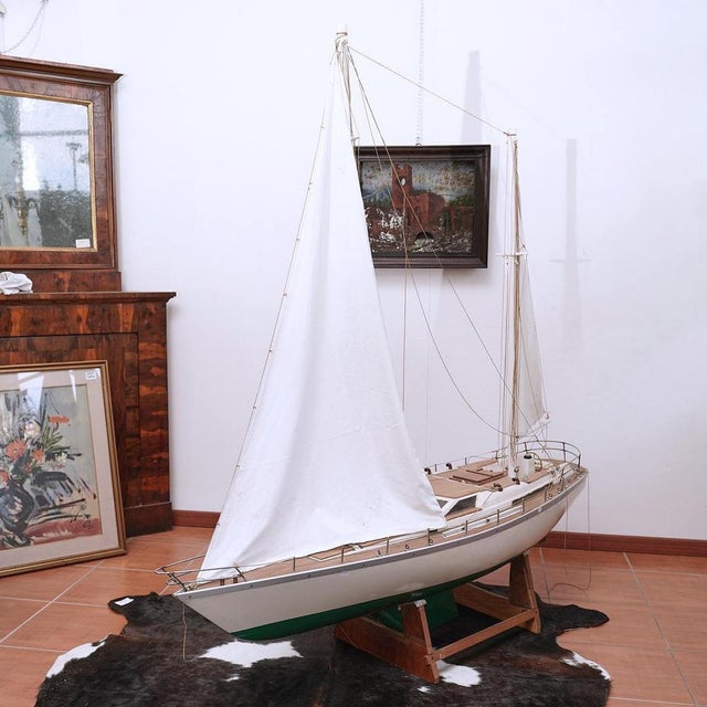 Large Sailboat Model, 1980s For Sale - Image 14 of 14