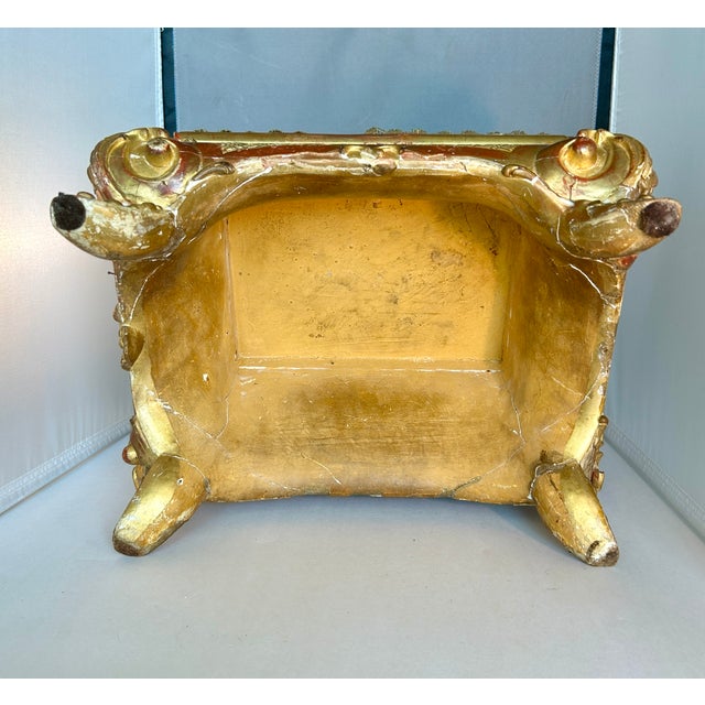 Wood 19th Century Giltwood Altar Base Stand For Sale - Image 7 of 11