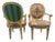 Pair of Vintage Karges Louis XVI Style Armchairs – Hand-Painted Frames For Sale