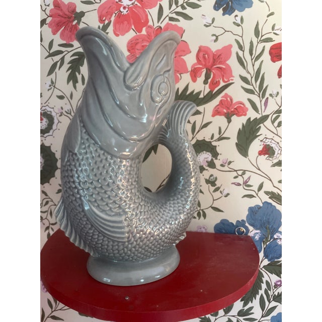 1980s Gluggle Jug Goblet Tankard England Stoke on Trent Fish Form For Sale - Image 4 of 7