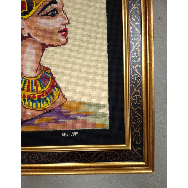 Rosemary Pipkin Jackson (American 20th Century), Nefertiti Needlework Panel, Signed For Sale - Image 9 of 12