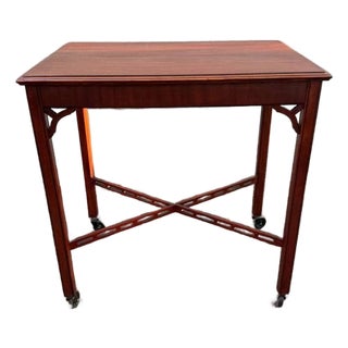 Vintage Georgian Style Chippendale Style Mahogany Tray Top Side Table. For Sale