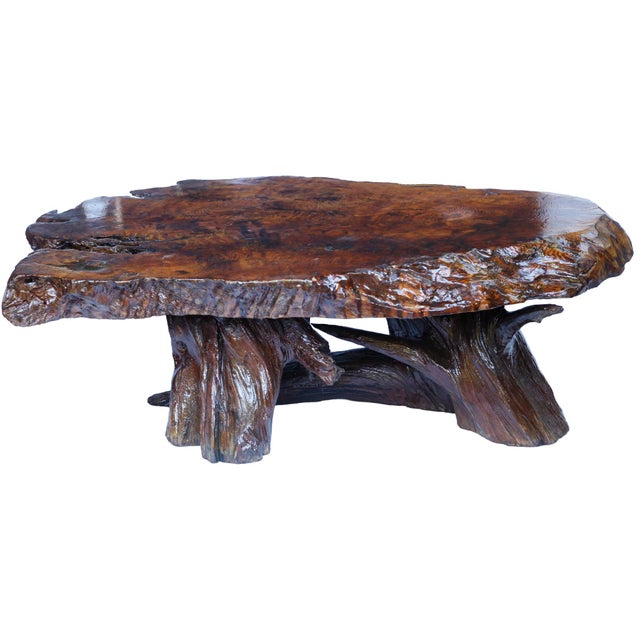 Vintage MCM Live Edge Coffee Table For Sale - Image 4 of 9