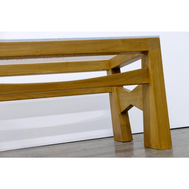 Wood-Framed Side Table / Plant Stand Base With Acrylic Template Top For Sale In New York - Image 6 of 10