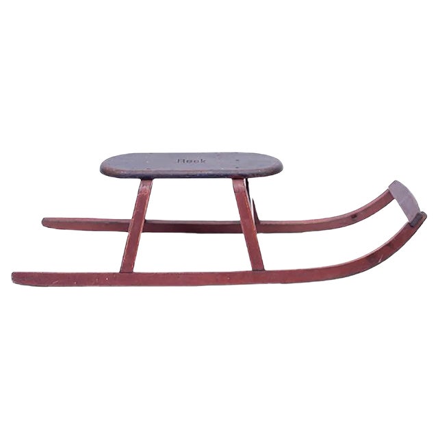 Vintage Wooden Sled, 1940s For Sale