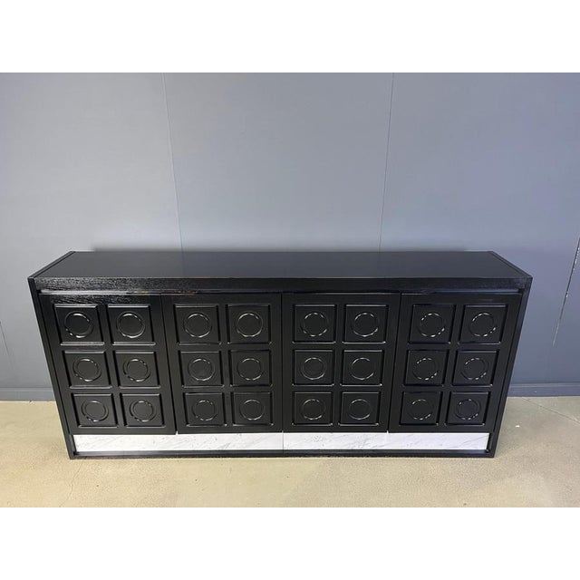 Brutalist Brutalist Black Credenza, 1970s For Sale - Image 3 of 14
