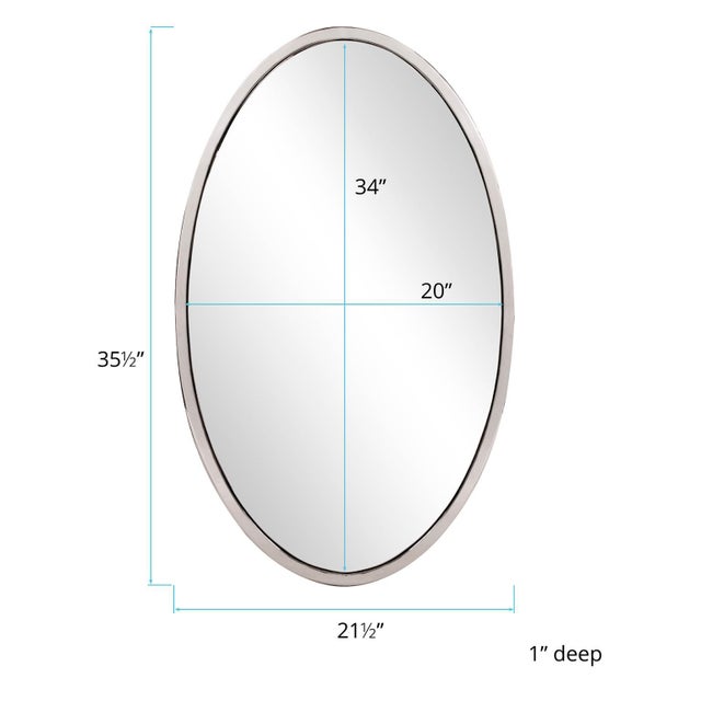 Silver Simone Oval Mirror For Sale - Image 8 of 9