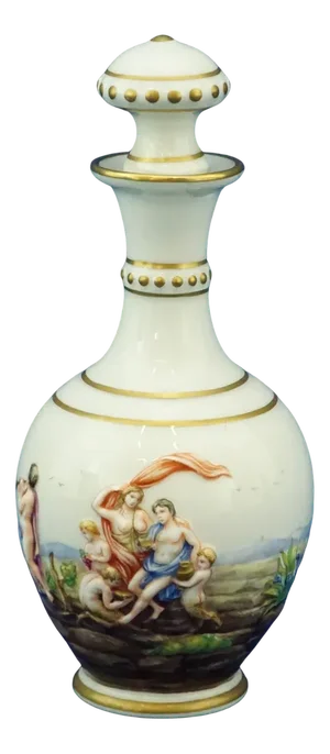 Empire Style Porcelain Perfume Bottle with Bas-Relief Decoration from Ginori Doccia, 1800s