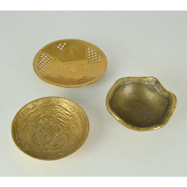 Decorative Organic Bronze Bowls, 1970s, Set of 3 For Sale - Image 3 of 17