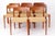 Large Danish Teak Dining Chairs Model 75 with Papercord Seats by Niels Otto (N. O.) Møller for J.L. Møllers, 1950s, Set of 8 For Sale - Image 3 of 12
