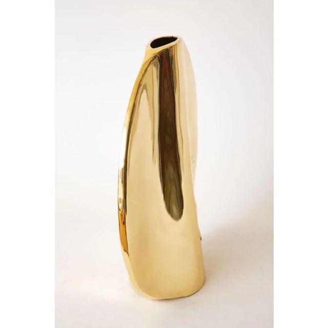 Metal Vintage Brass Dolbi Cashier Monumental Vase or Vessel, 1980's For Sale - Image 7 of 10