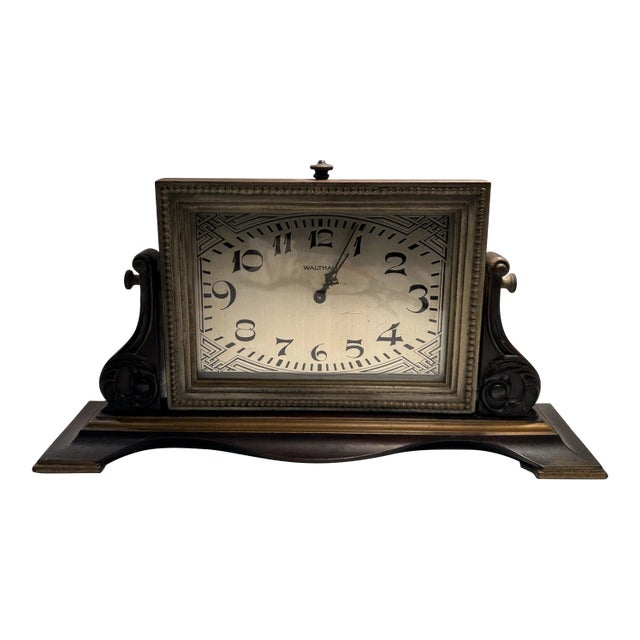 Antique Waltham Art Deco Desk or Mantel Clock For Sale