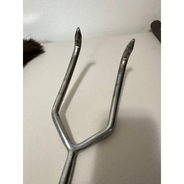 Silver Mid-Century Fireplace Tool Set- 4 Pieces For Sale - Image 8 of 12