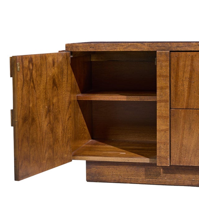 Wood Mid 20th Century Lane Staccato Brutalist Walnut Credenza For Sale - Image 7 of 11