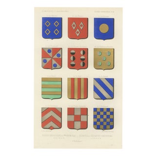 Ferdinand Séré, Heraldic Figures and Secant Partitions, 1851, Chromolithograph For Sale