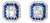 Late 20th Century Pair of 18K White Gold Sapphire Diamond Stud Earrings Estate Sapphire For Sale
