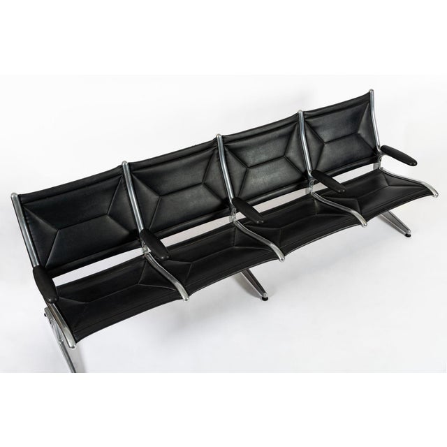 Mid-Century Modern 1990s Mid Century Eames for Herman Miller Black Tandem Sling Seating For Sale - Image 3 of 14