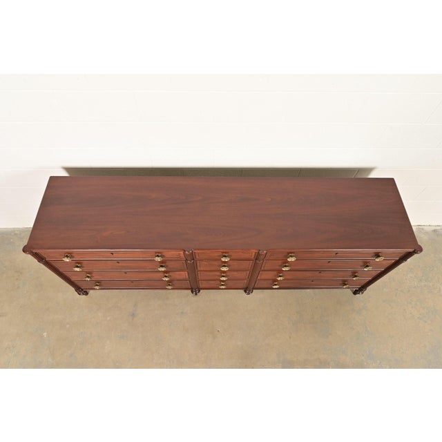 Kittinger French Regency Louis XVI Carved Mahogany Twelve-Drawer Dresser or Credenza, Newly Refinished For Sale - Image 10 of 13