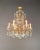 Art Deco Gilded Iron and Crystal Chandelier Italian Louis XVI Style Antique Neoclassical For Sale - Image 3 of 14