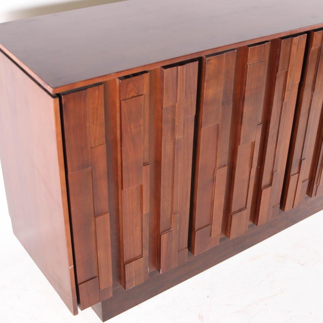 Brown Vintage Wooden Graphic Buffet, 1980s For Sale - Image 8 of 18