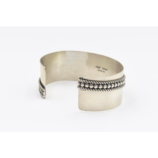 Early 21st Century Native American Navajo Sterling Silver Cuff Bracelet by Tom Hawk For Sale - Image 5 of 11
