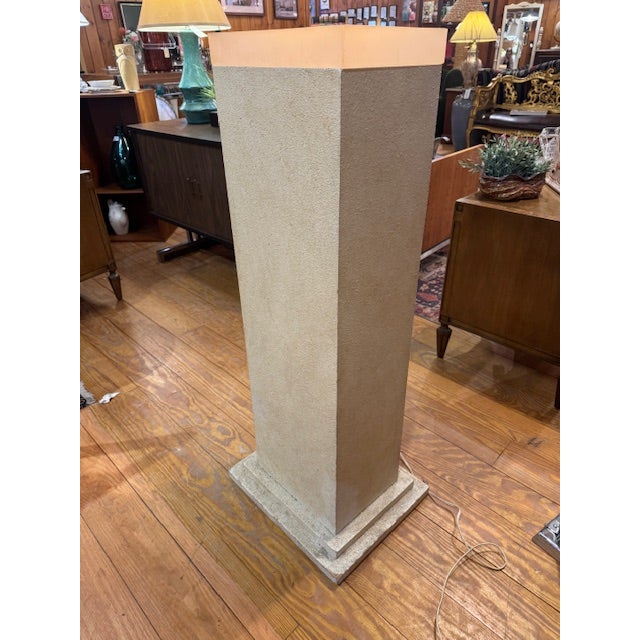 1980s MCM Textured Lighted Pedestal For Sale - Image 5 of 7