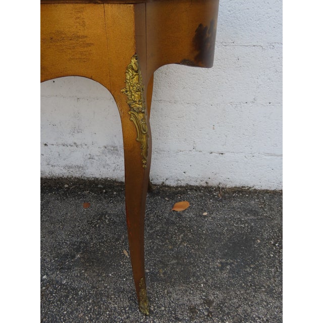 Late 1800s French Hand Painted Large Center Table 6244 For Sale - Image 9 of 16