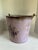 Vintage farmhouse purple metal bucket with flower decal. A beautiful rustic piece for your country or farmhouse decor....
