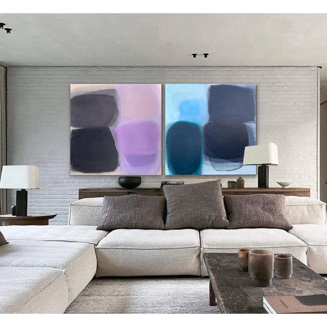 Contemporary Wallflower (Lagoon) Original Abstract Painting For Sale - Image 3 of 7