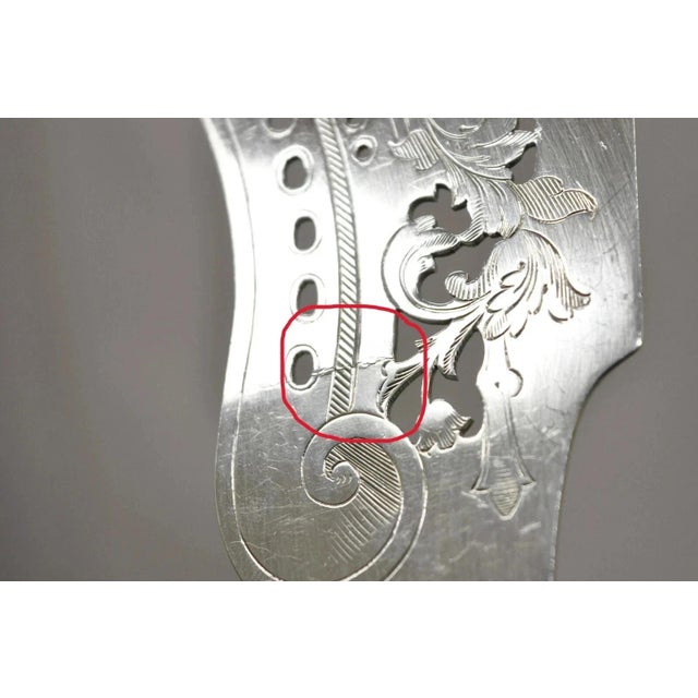 Silver Antique English Victorian Silver Plated Figural Fish Service Fork Knife Set For Sale - Image 8 of 11