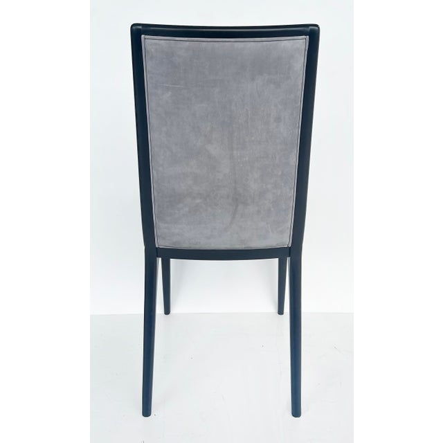 Wood Annibale Colombo Lacquered Suede Dining Chairs- Set of 6 For Sale - Image 7 of 12