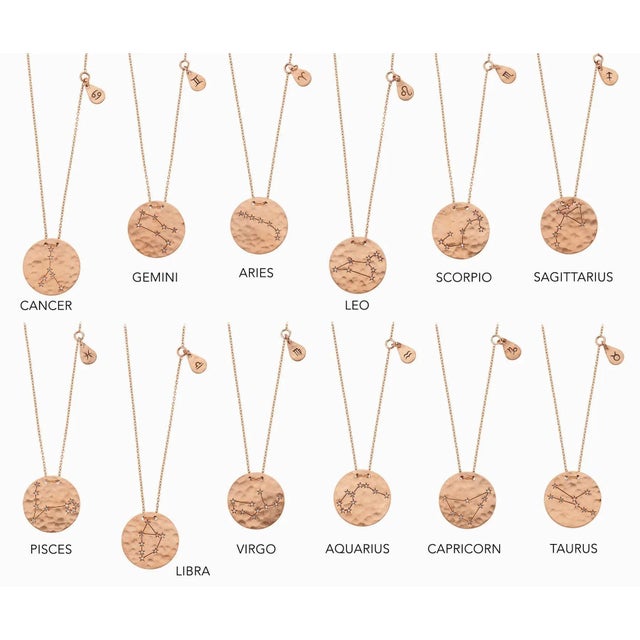 Contemporary Own Your Story Gemini Astrological Pendant in Yellow Gold For Sale - Image 3 of 3