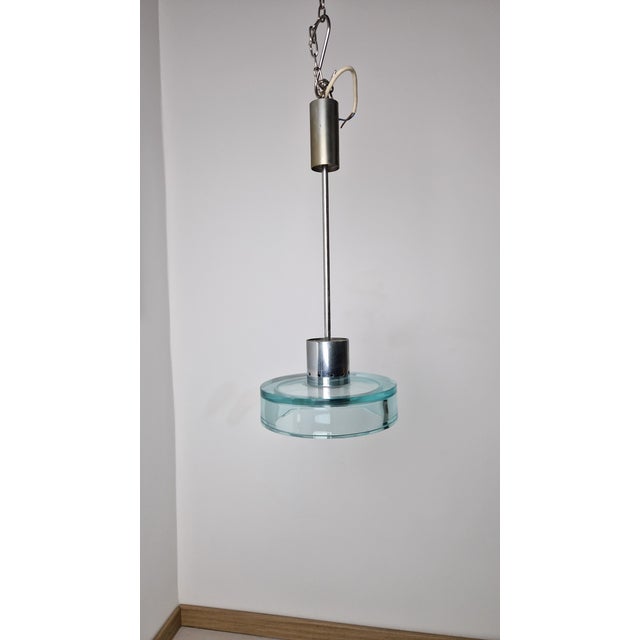 Blue Vintage Blue Glass Pendant Light by Flavio Poli for Seguso For Sale - Image 8 of 8