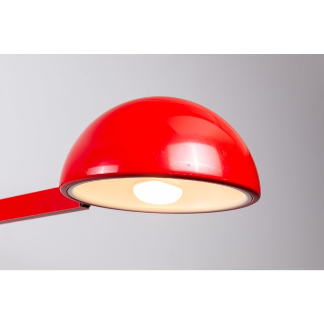 Metal Postmodern Extendable Wall Lamp in Red Metal, 1970s For Sale - Image 7 of 14