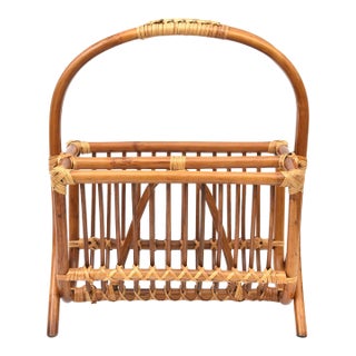 Vintage Bamboo Magazine Stand/Rack, 1960's For Sale