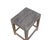 Antique Chinese Elm Stool or Tea Table, in an old natural elm finish, with slight hoof foot, lower leg supports, and...