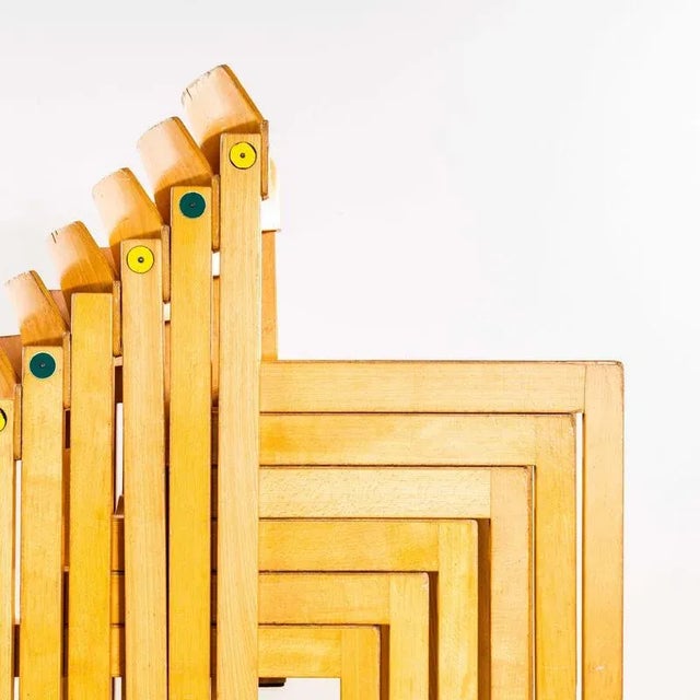 Wood 1960s Wide Clean Stacking Blonde Dining Chairs For Sale - Image 7 of 10