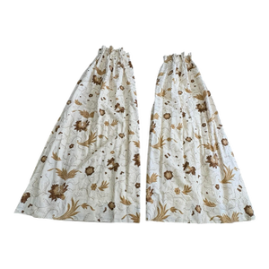 Custom Lee Jofa Floral Pinch Pleat Curtains - 2 Panels 76”
