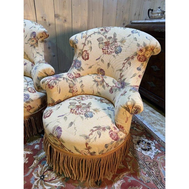 Napoleon III Toadstool Salon with Floral Motifs, Set of 3 For Sale - Image 3 of 11