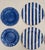 Vintage Coastal Cabana Stripe Melamine Dinnerware Set Styled After Vietri, Set of 8 For Sale In Houston - Image 6 of 15