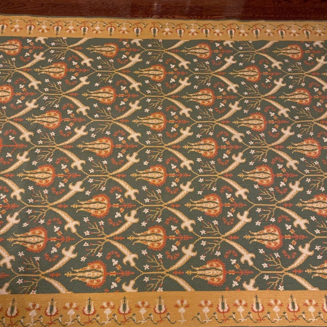 Green Vintage Hand Woven Greek Textile Art Tapestry For Sale - Image 8 of 12