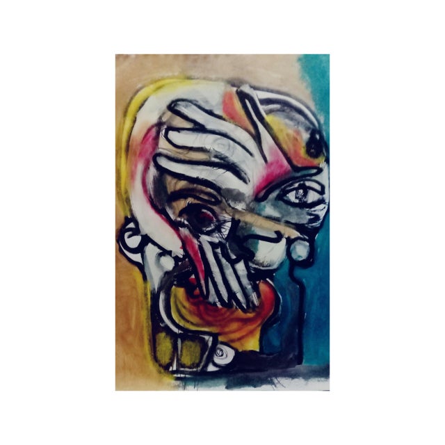 Contemporary Contemporary Portrait Mask Decor Wall by Artist Jadden Massanet For Sale - Image 3 of 5