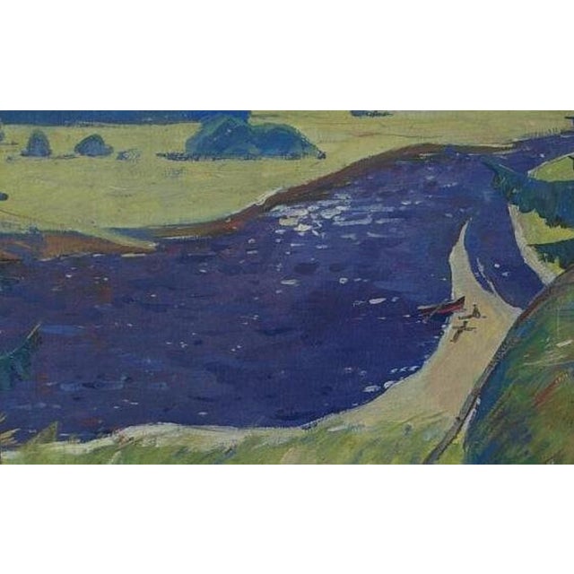 Vintage Ukrainian Landscape Oil Painting, Tyshkevich 1969 75-120 For Sale - Image 4 of 6