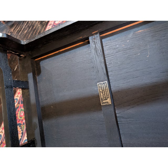 Mid 20th Century Chinese Horseshoe Chairs, Pair of Black Lacquer Chairs For Sale - Image 11 of 12