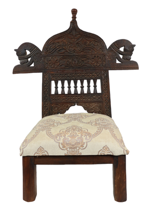 Vintage Hand Carved Cedar Pida Lower Chair, 1970s