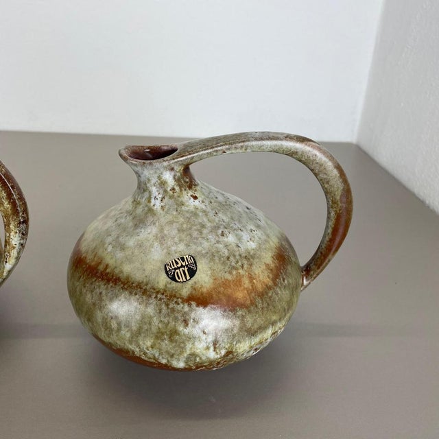 Pottery Vases 313 attributed to Kurt Tschörner Ruscha, Germany, 1960s, Set of 2 For Sale - Image 9 of 18