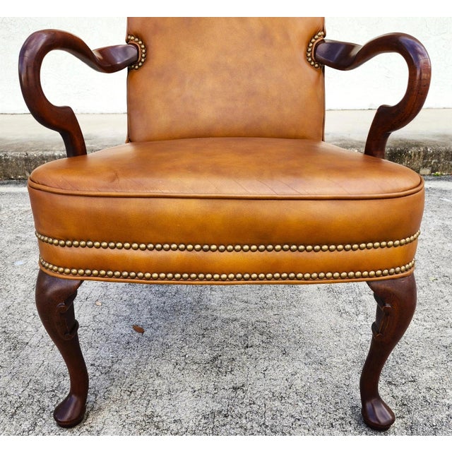 Vintage Guerin Leather Armchair by Leathercraft For Sale - Image 9 of 17