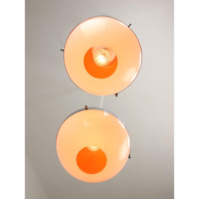 Space Age Italian Orange Pendant Lamps, Set of 2 For Sale - Image 16 of 18