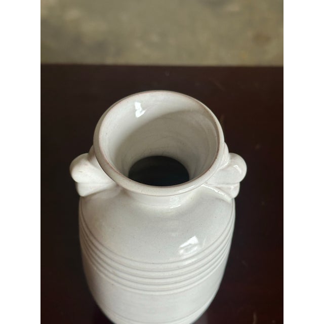 1930s 1930s Art Deco White Earthenware Vase Gabriel Burmeister Sweden For Sale - Image 5 of 8