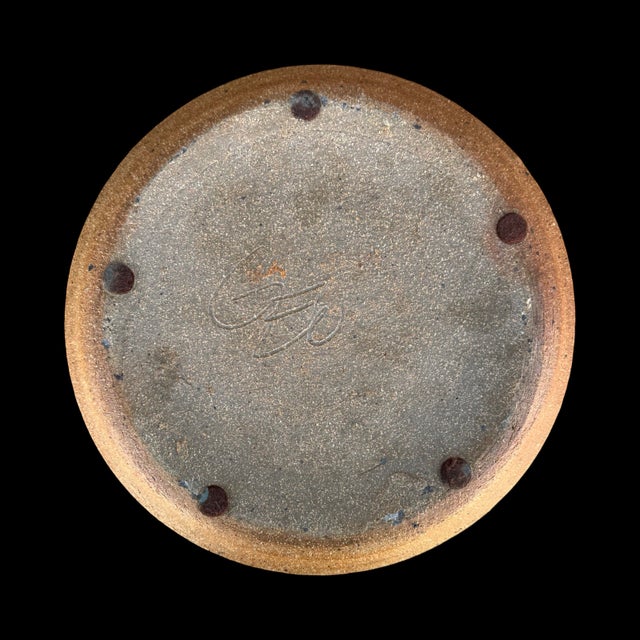 Ceramic Vintage Mid-Century Studio Pottery Stoneware Cheese Dome Butter Dish W/ Lid, Signed For Sale - Image 7 of 8